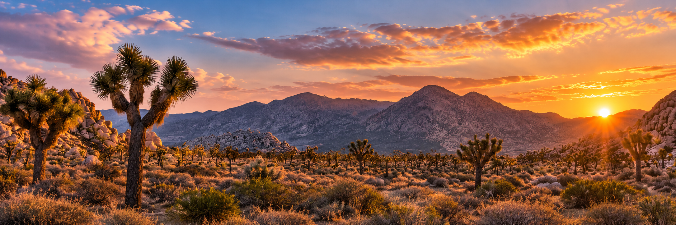Joshua Tree Valley at Sunset