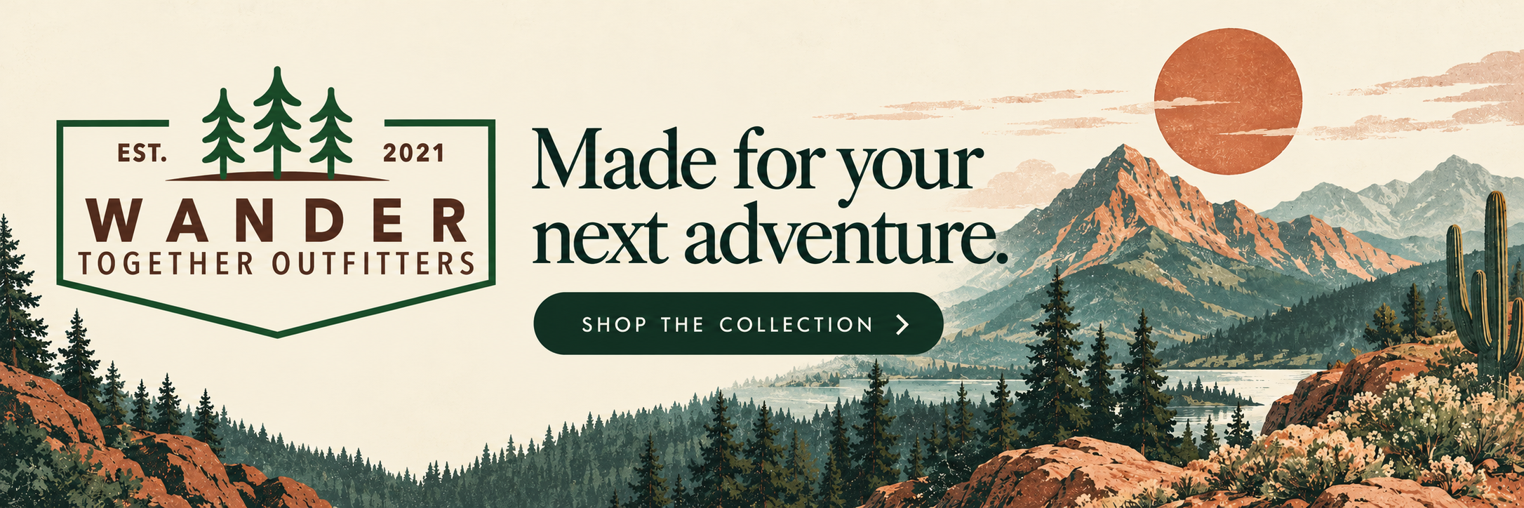 Wander Together Mountain Adventure Banner